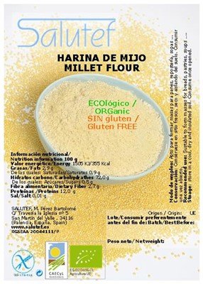 SALUTEF Harina de mijo sin gluten y ecológica